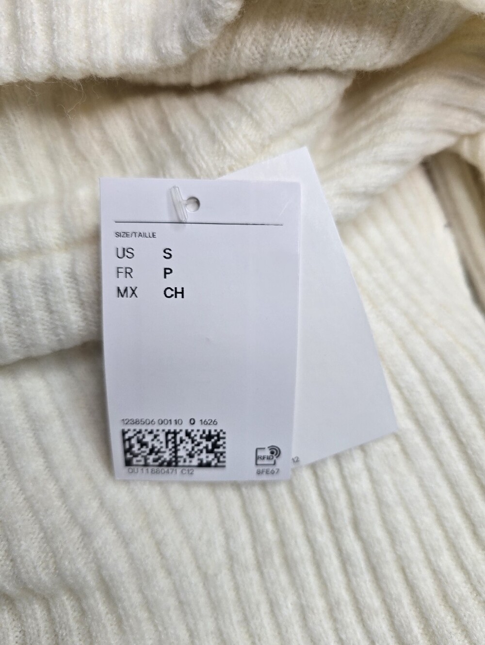 H&M Women Off-Shoulder Stretch Ribbed Knit Midi Dress in Cream Size Small - Picture 5 of 8